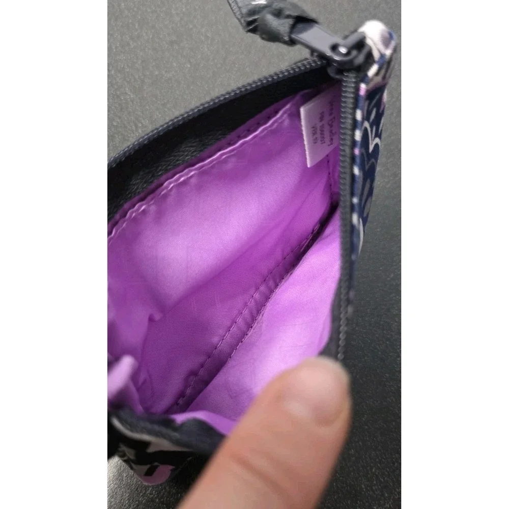 VERA BRADLEY ZIP ID CASE MIMOSA MEDALLION Lighten Up Purple Floral Boho‎ Coin